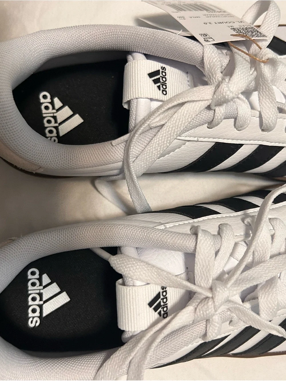 adidas White and Black VL Court 3.0 Low-Top Sneakers